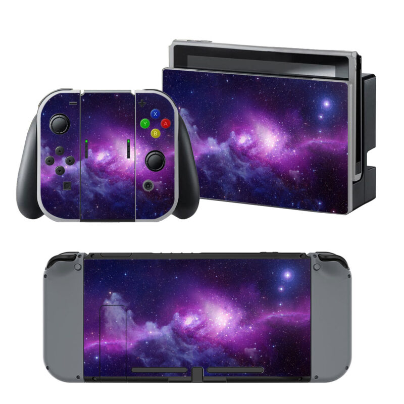 Purple Space Decal Cover For Nintendo Switch & Nintendo Switch OLED Design 1