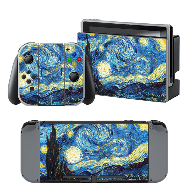 Van Gogh The Starry Night Painting Decal Cover For Nintendo Switch & Nintendo Switch OLED