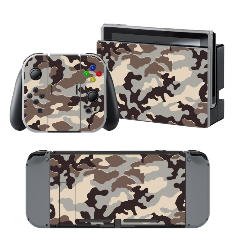 Military Camouflage Decal Cover For Nintendo Switch & Nintendo Switch OLED Design 3