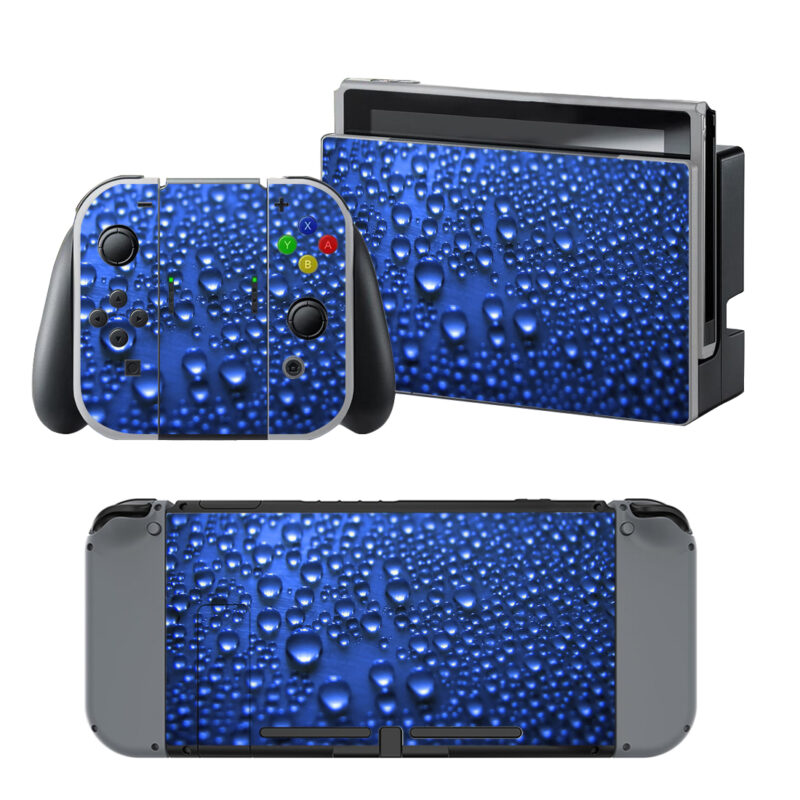 Water Drops On Blue Decal Cover For Nintendo Switch & Nintendo Switch OLED