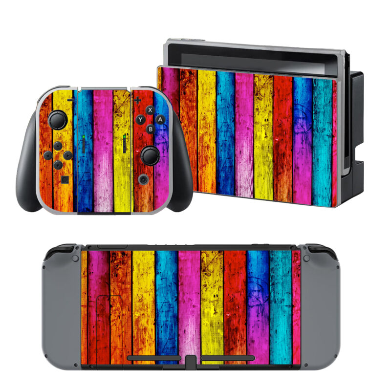 Colorful Wood Texture Skin Sticker For Nintendo Switch & Nintendo Switch OLED