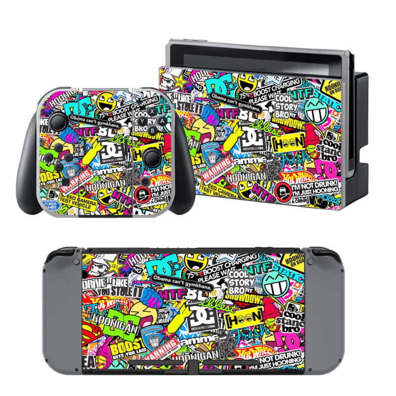 Sticker Bomb Decal Cover For Nintendo Switch & Nintendo Switch OLED