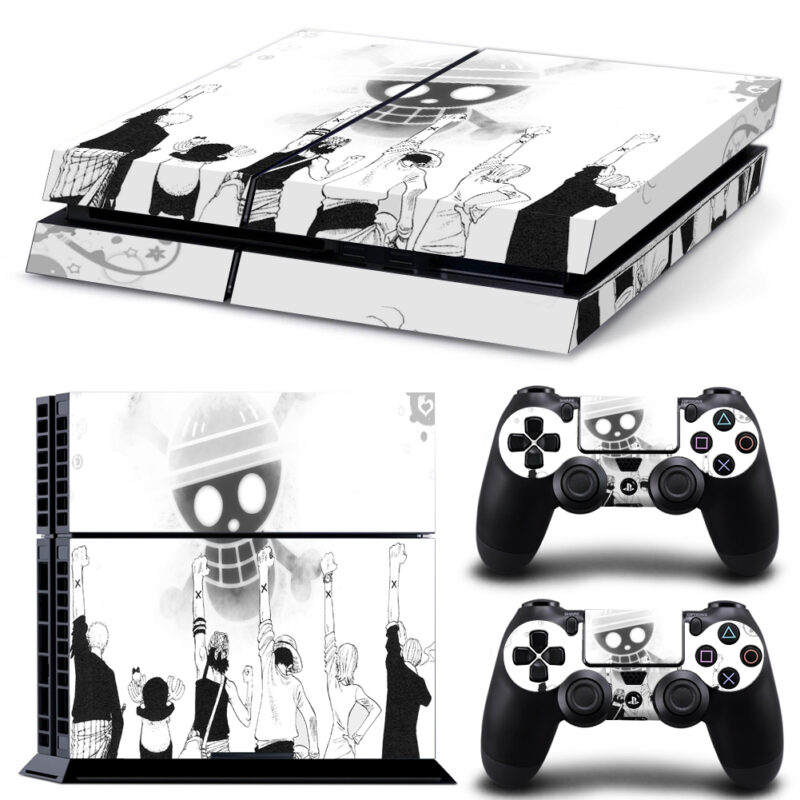 Black And White One Piece Friends With Anime Skull PS4 Skin Sticker
