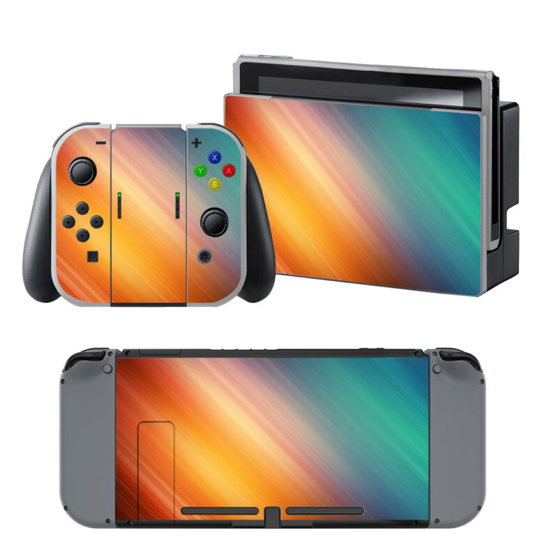 Blue And Orange Gradient Abstract Decal Cover For Nintendo Switch & Nintendo Switch OLED