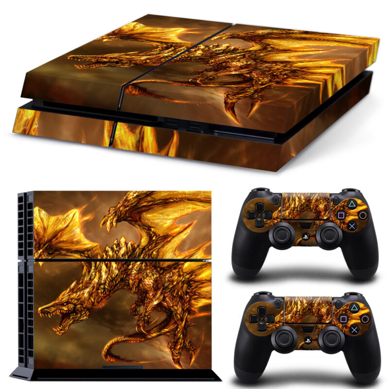 Golden Dragon PS4 Skin Sticker