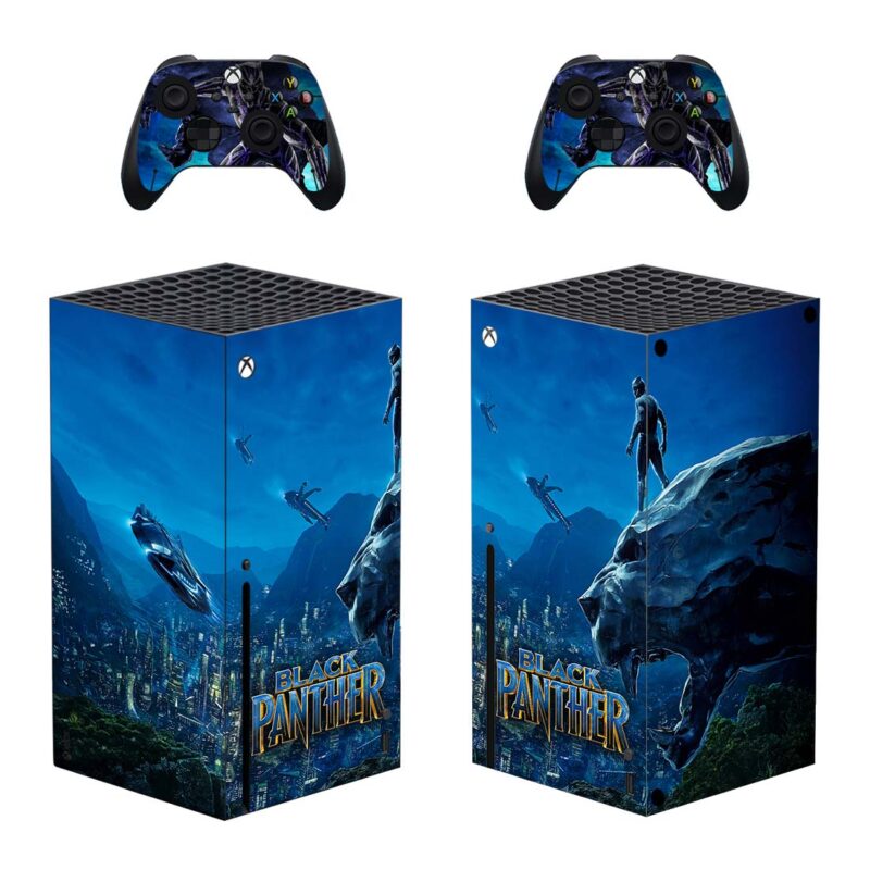 Black Panther Skin Sticker For Xbox Series X And Controllers