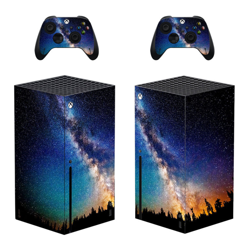 Galaxy Skin Sticker For Xbox Series X And Controllers Design 3