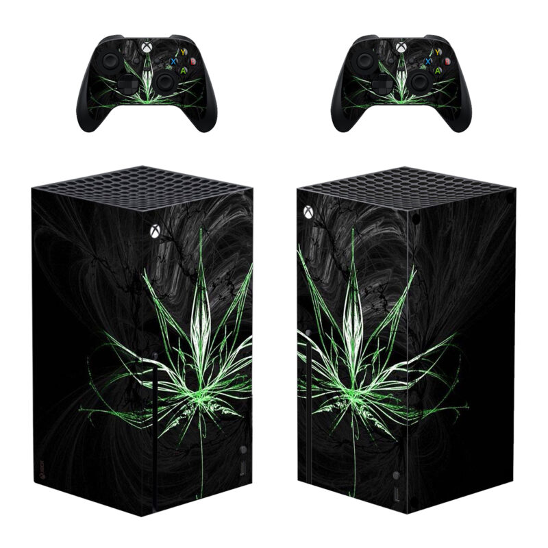 3D Marijuana Leaf Skin Sticker For Xbox Series X And Controllers