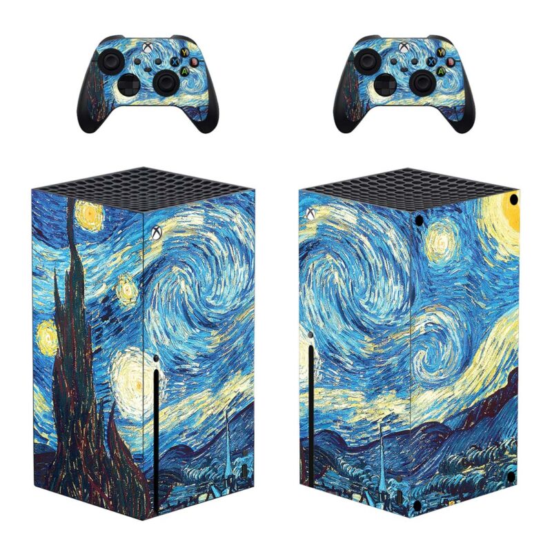 The Starry Night Painting Skin Sticker For Xbox Series X And Controllers