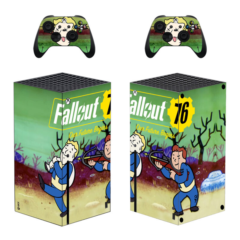 Fallout 76 Our Future Begins Skin Sticker For Xbox Series X And Controllers Design 1