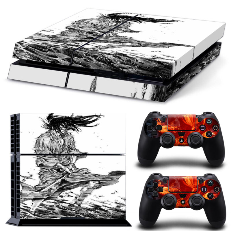 Takehiko Inoue's The Art Of Vagabond And Fire Flower Skin Sticker For PS4 And Controllers