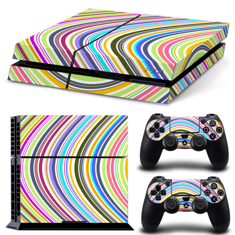 Multicolored Curve Pattern PS4 Skin Sticker