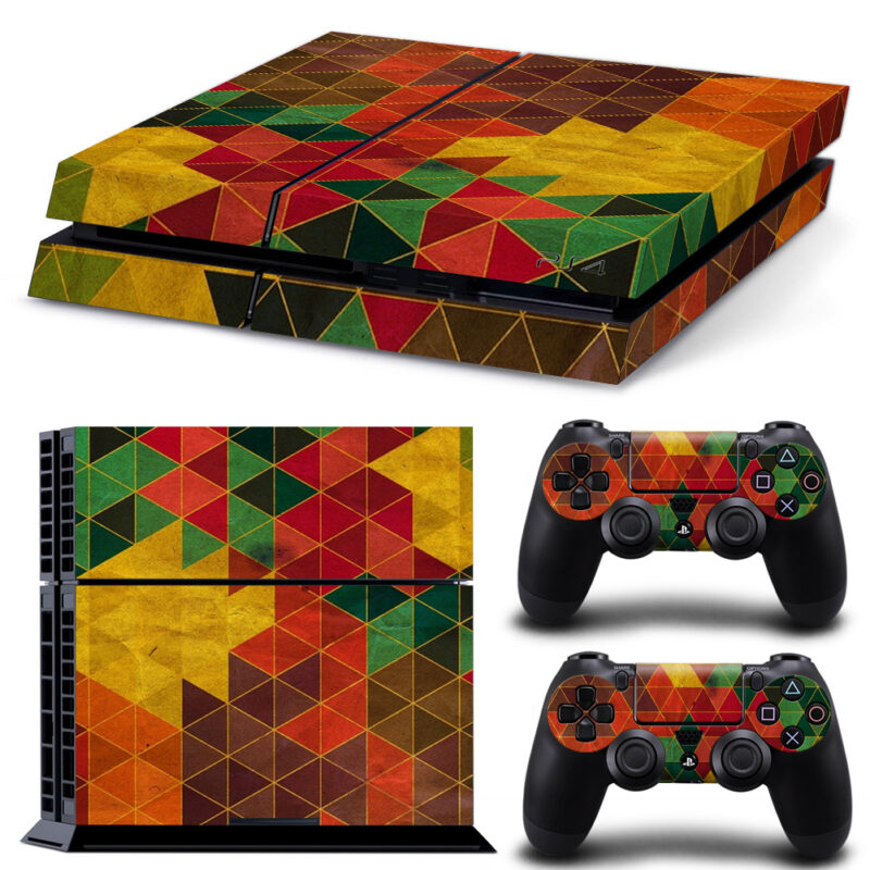 Multicolored Triangle Pattern PS4 Skin Sticker