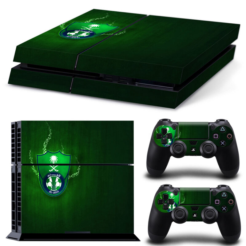 Al-Ahli Saudi FC Skin Sticker For PS4 And Controllers Design 1