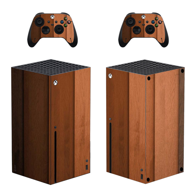 Brown Wood Plank Texture Skin Sticker For Xbox Series X And Controllers