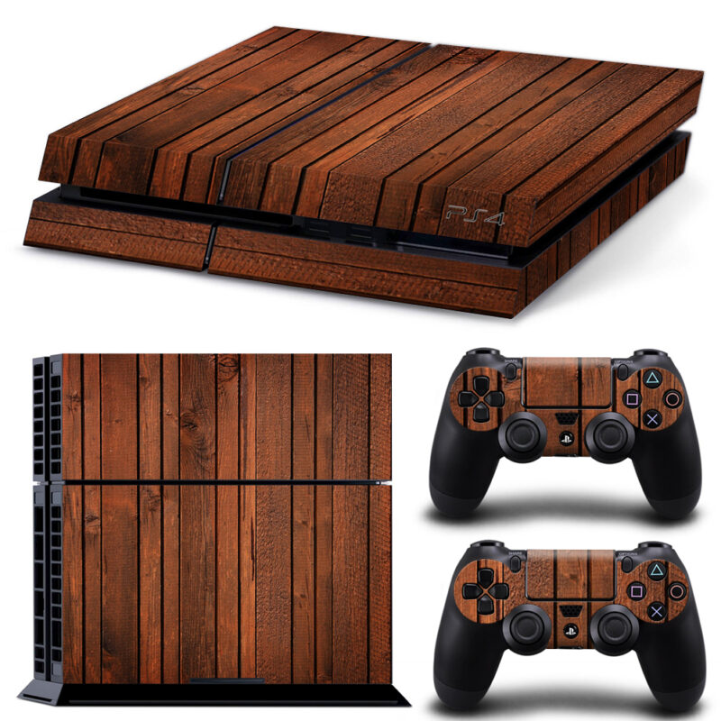 Brown Wood Surface PS4 Skin Sticker