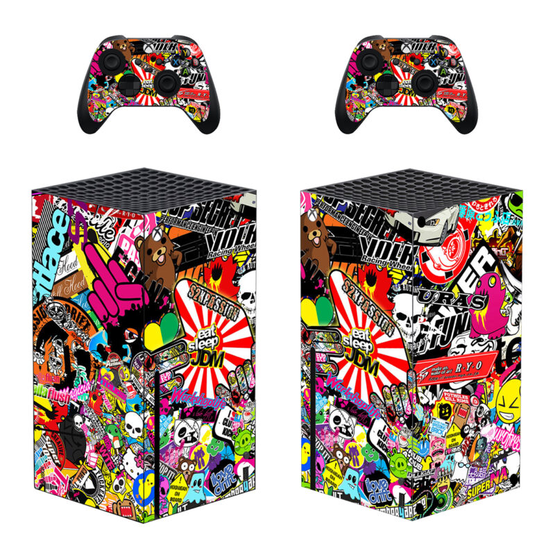 Sticker Bomb Skin Sticker For Xbox Series X And Controllers Design 1