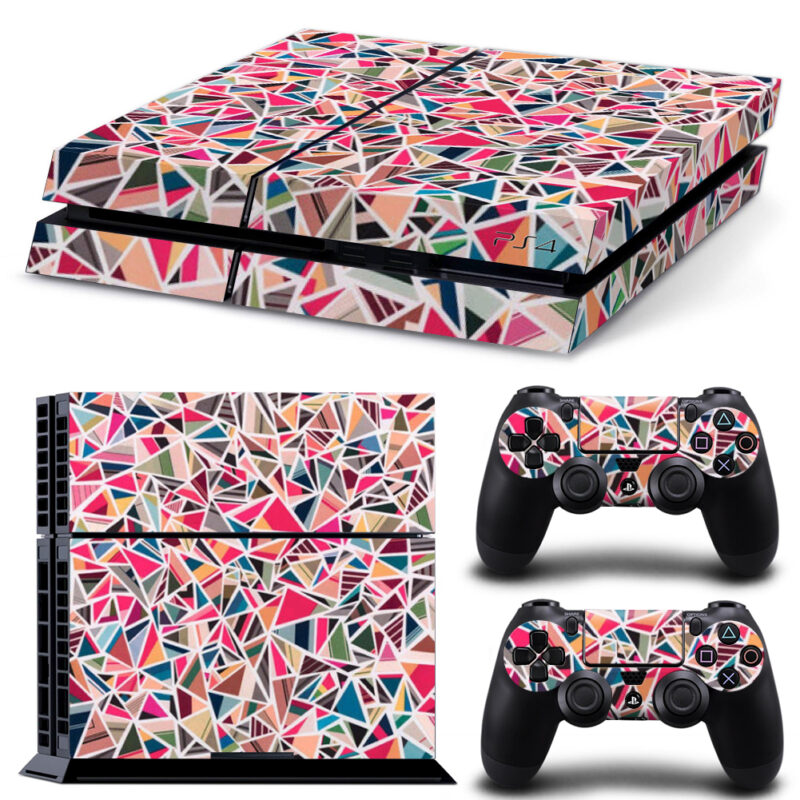 Colorful Triangle Mosaic Pattern PS4 Skin Sticker