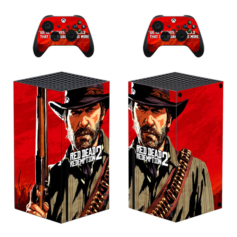 Red Dead Redemption 2 Game With Quotes Skin Sticker For Xbox Series X & Controllers