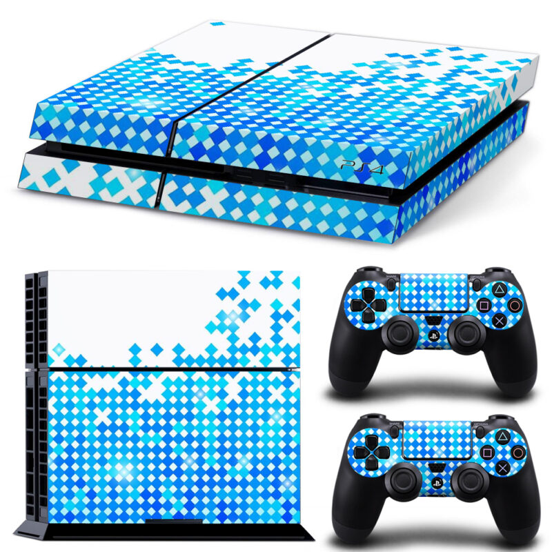 Blue Diamond Pattern PS4 Skin Sticker