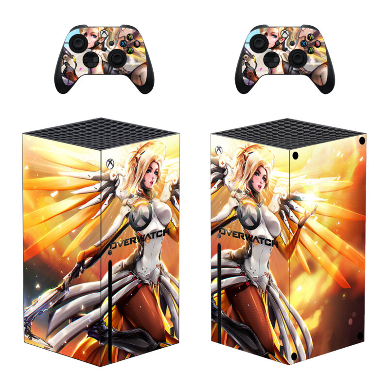 Overwatch Anime Mercy Skin Sticker For Xbox Series X And Controllers