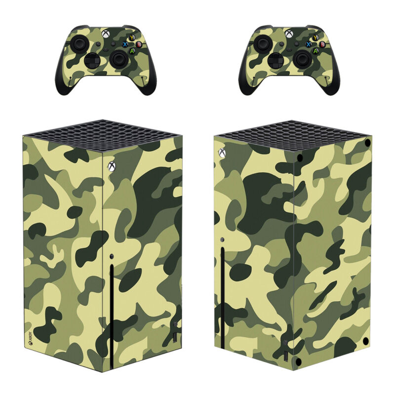 Army Camouflage Pattern Skin Sticker For Xbox Series X And Controllers