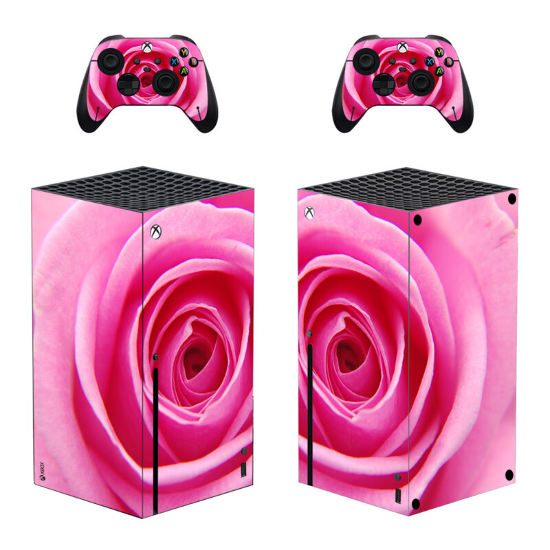 Pink Rose Skin Sticker For Xbox Series X And Controllers