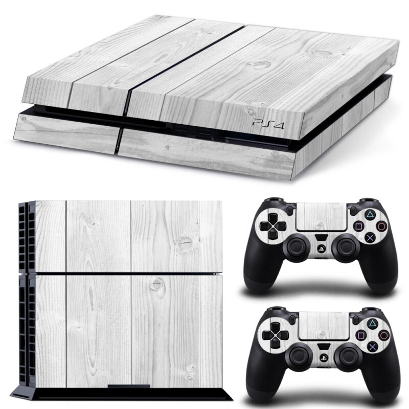 White Wood Texture PS4 Skin Sticker