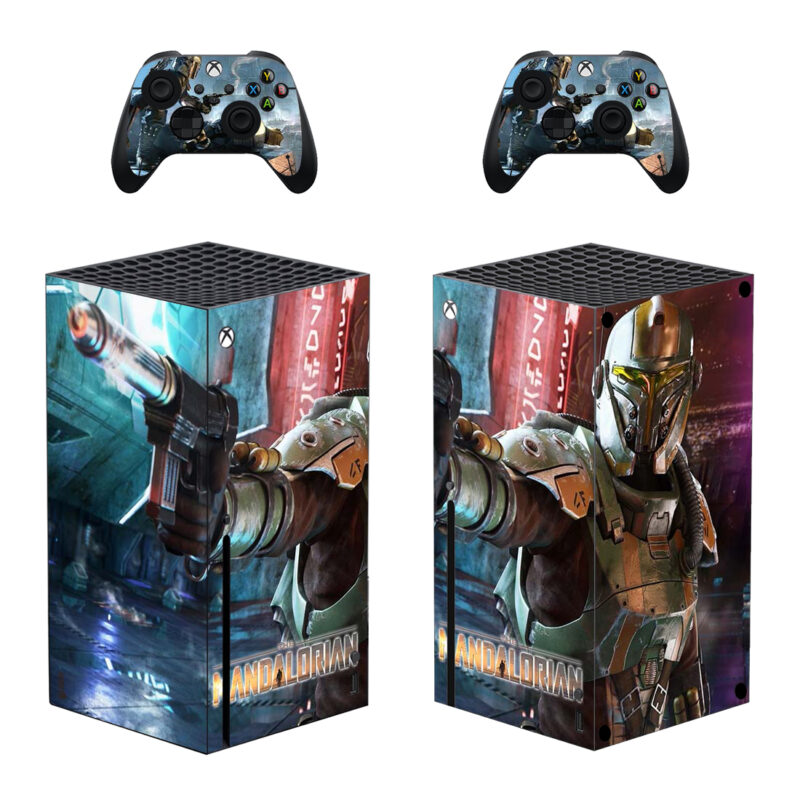 The Mandalorian Series Skin Sticker For Xbox Series X And Controllers Design 3