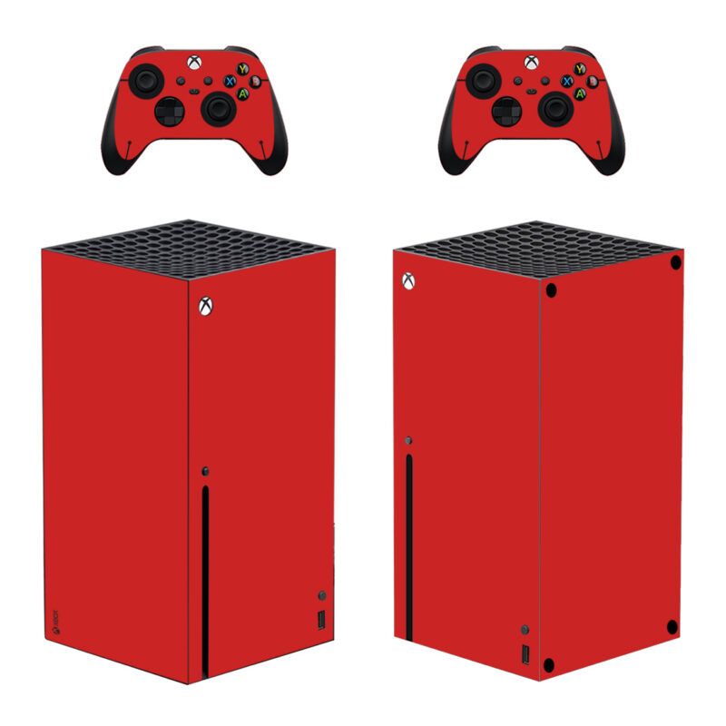 Red Color Skin Sticker For Xbox Series X And Controllers