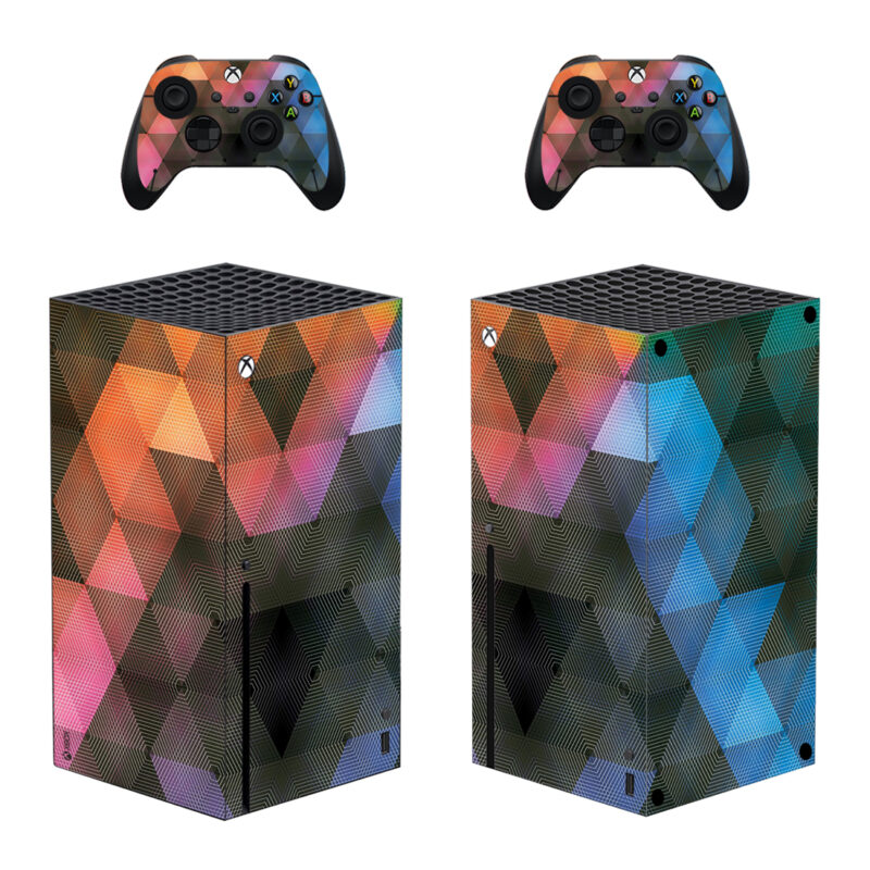 Colorful Diamond Shapes Shades Skin Sticker For Xbox Series X And Controllers