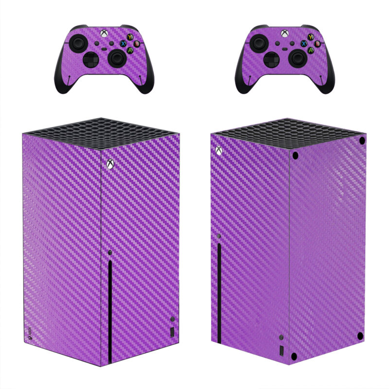 Purple Color Carbon Film Skin Sticker For Xbox Series X And Controllers