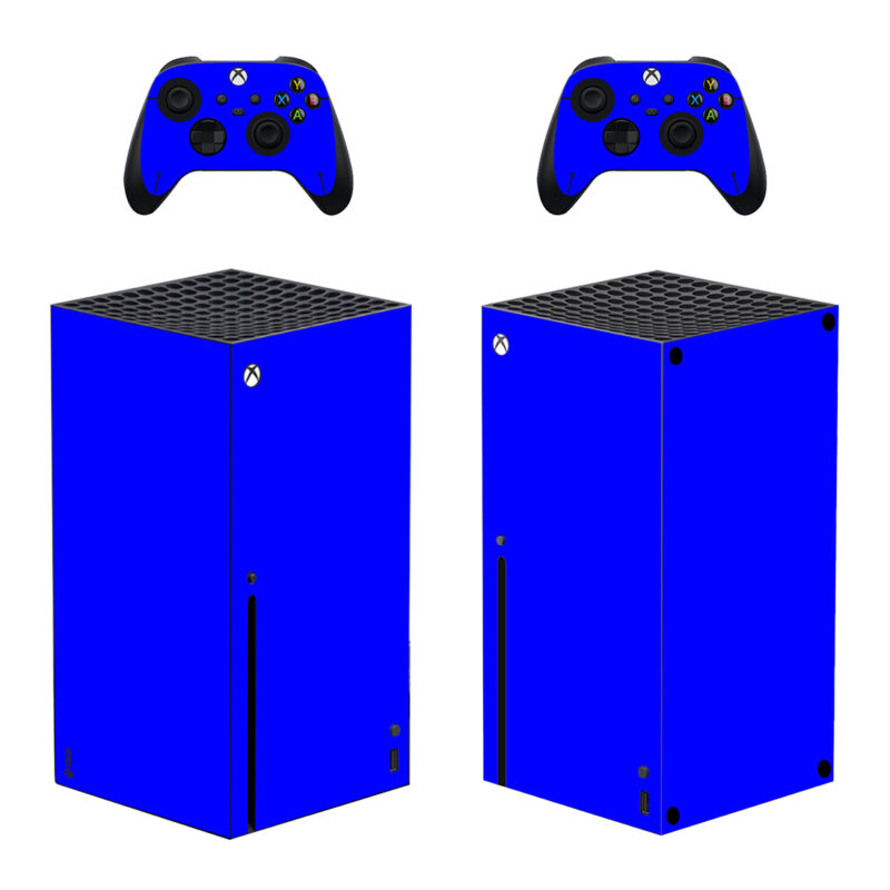 Blue Color Skin Sticker For Xbox Series X And Controllers