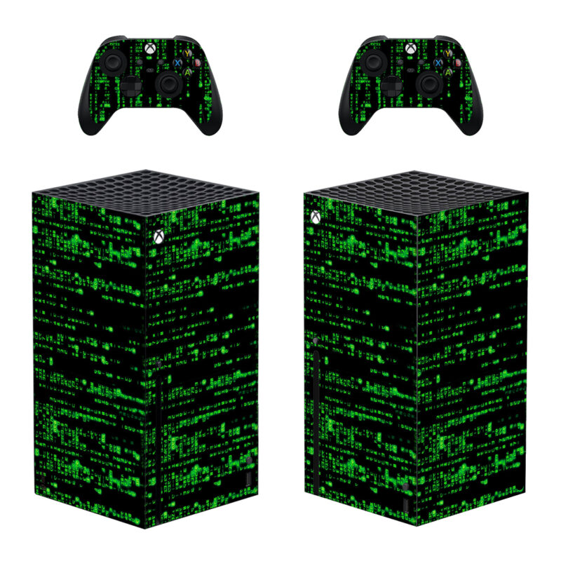 Matrix Digital Rain Skin Sticker For Xbox Series X And Controllers