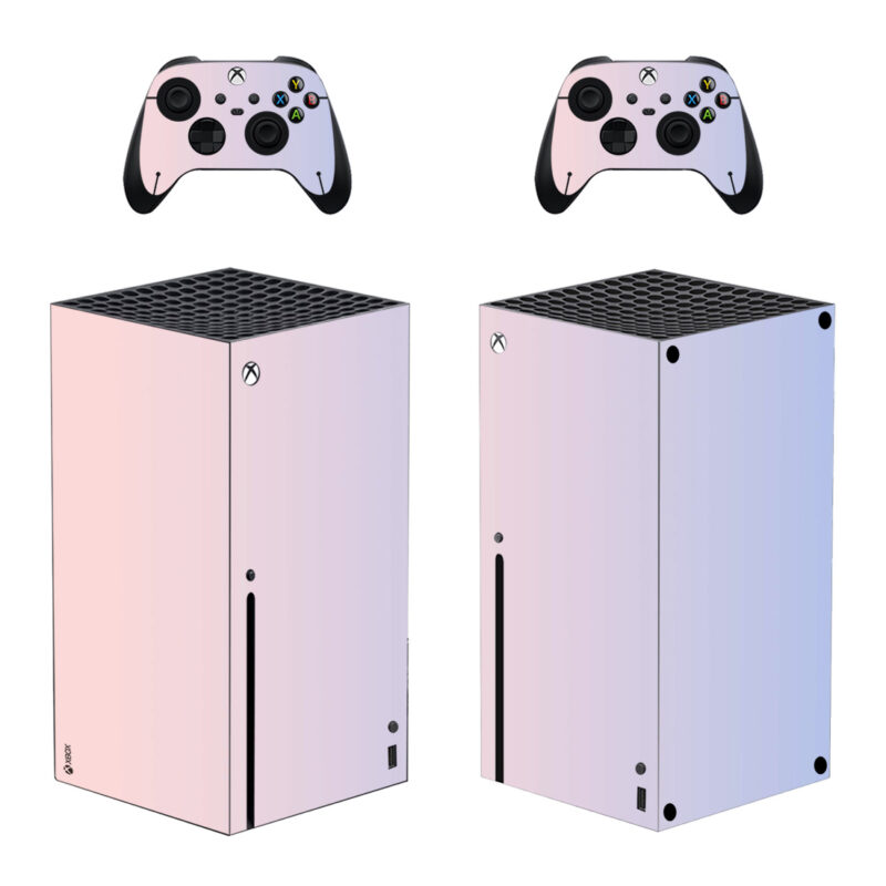 Light Blue And Pink Color Skin Sticker For Xbox Series X And Controllers