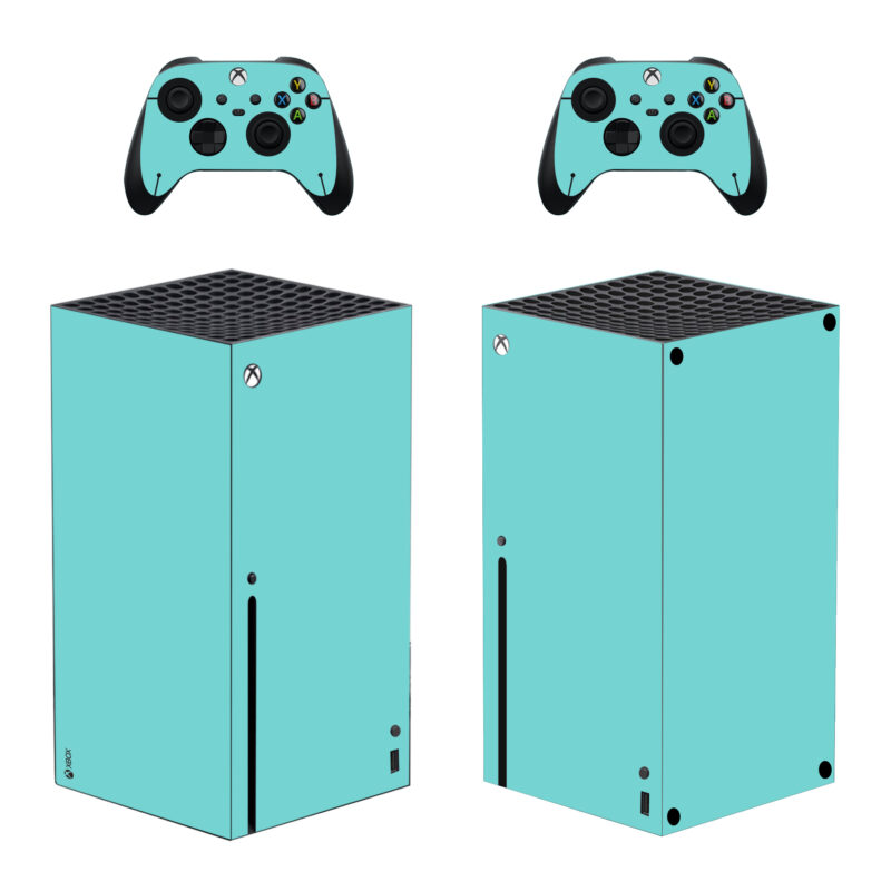 Sky Blue Color Skin Sticker For Xbox Series X And Controllers