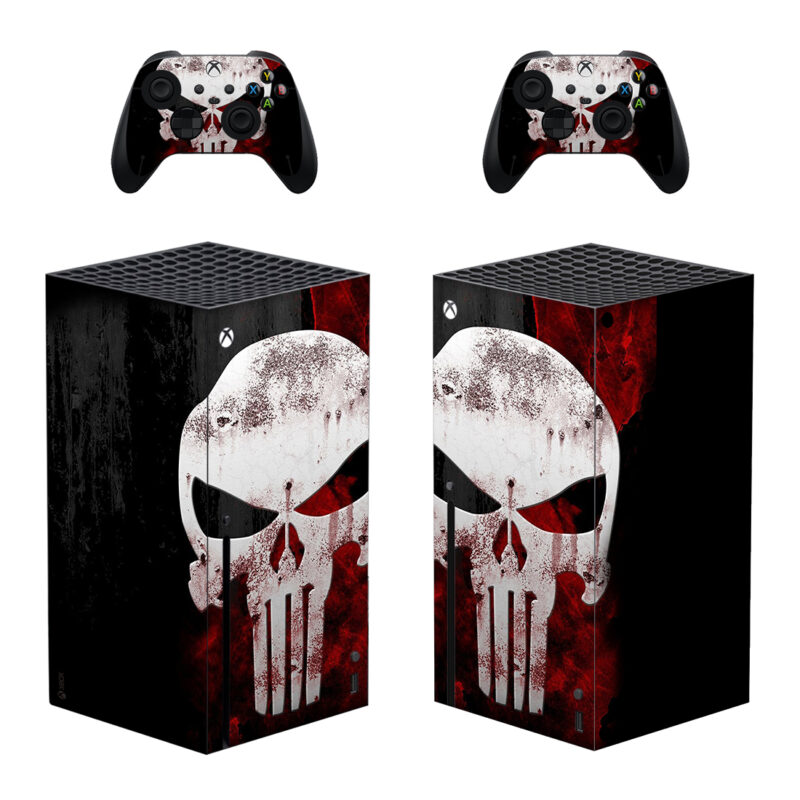 The Punisher Skin Sticker For Xbox Series X And Controllers Design 1