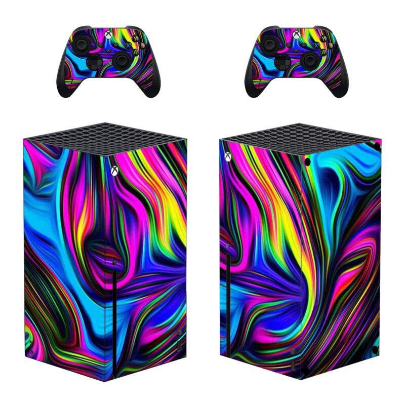 Mystic Colors Abstract Skin Sticker For Xbox Series X And Controllers