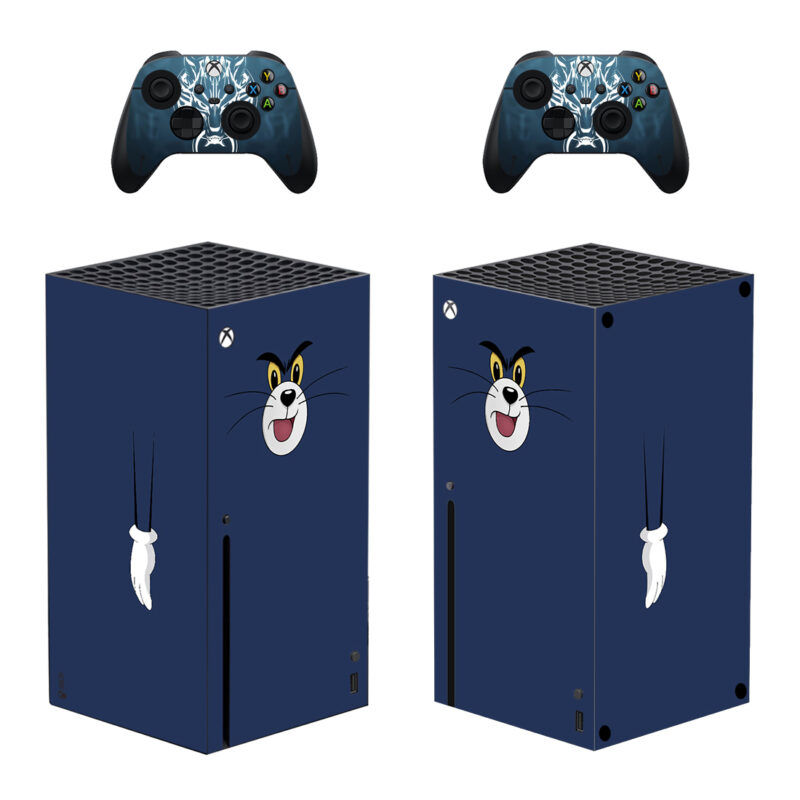 Square Tom Cat Skin Sticker For Xbox Series X And Controllers