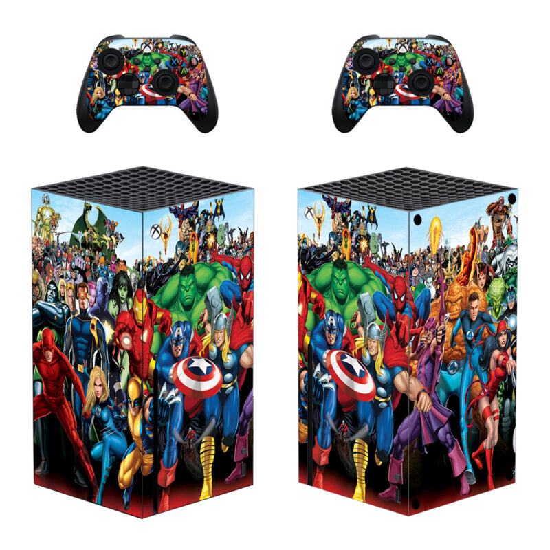 HD Marvel Superheroes Skin Sticker For Xbox Series X And Controllers