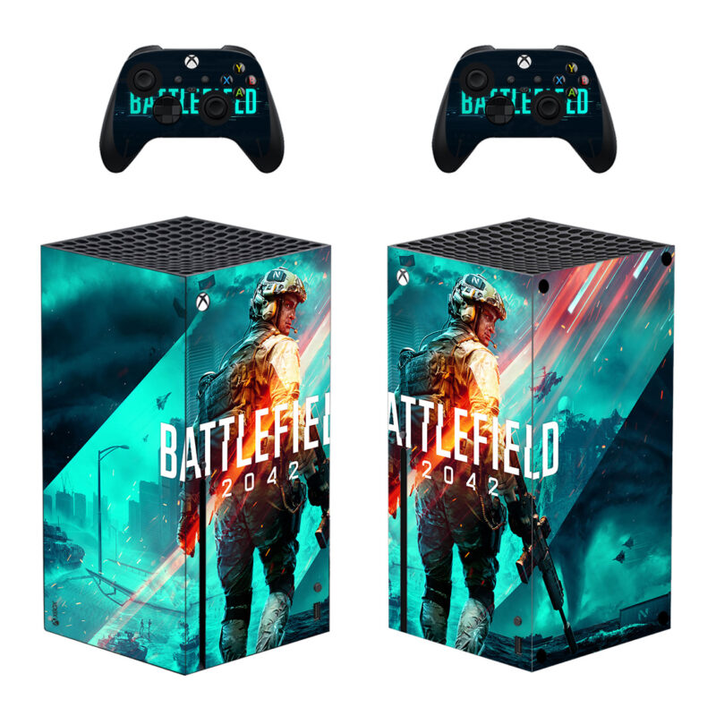 Battlefield 2042 Game Skin Sticker For Xbox Series X And Controllers Design 2