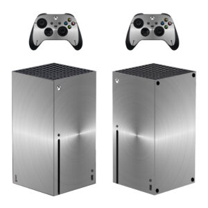 Circular Brushed Silver Metal Texture Skin Sticker For Xbox Series X And Controllers