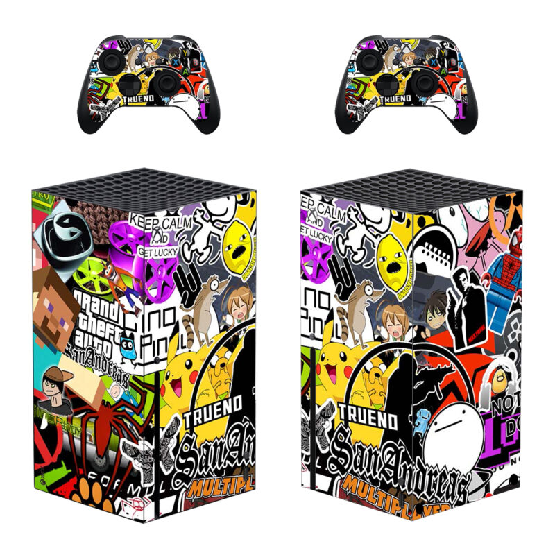 Sticker Bomb Pattern Skin Sticker For Xbox Series X And Controllers