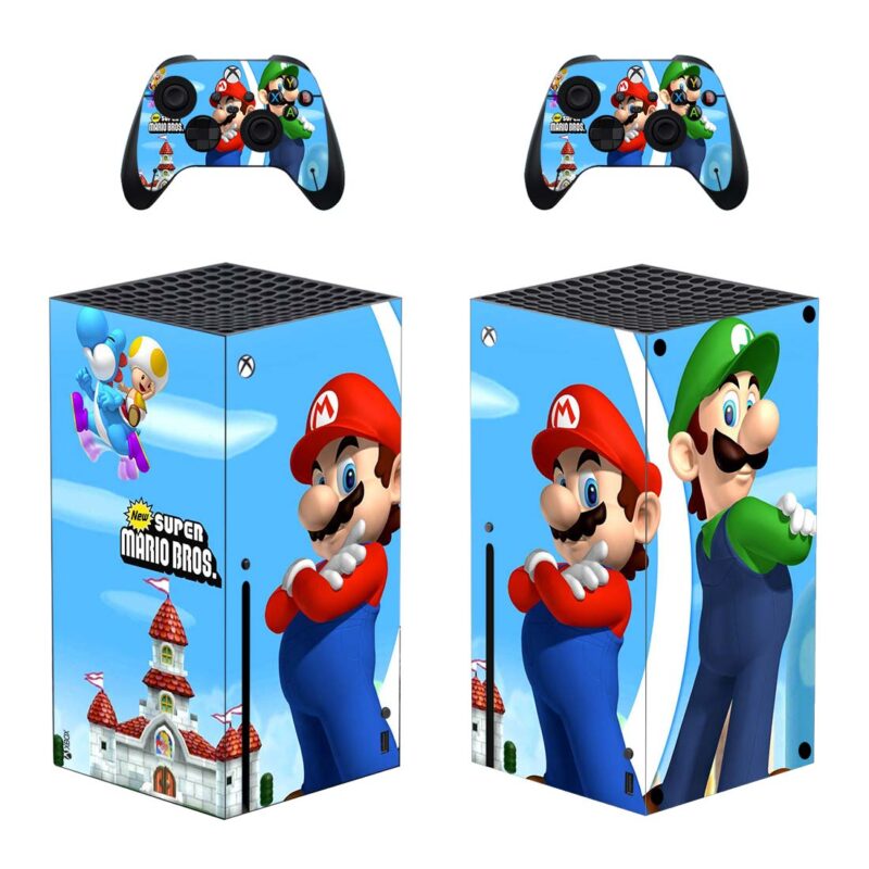 New Super Mario Bros Game Skin Sticker For Xbox Series X And Controllers