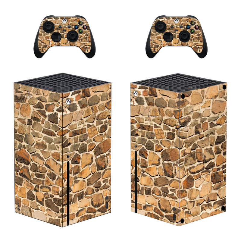 Grunge Stone Brick Wall Texture Skin Sticker For Xbox Series X And Controllers