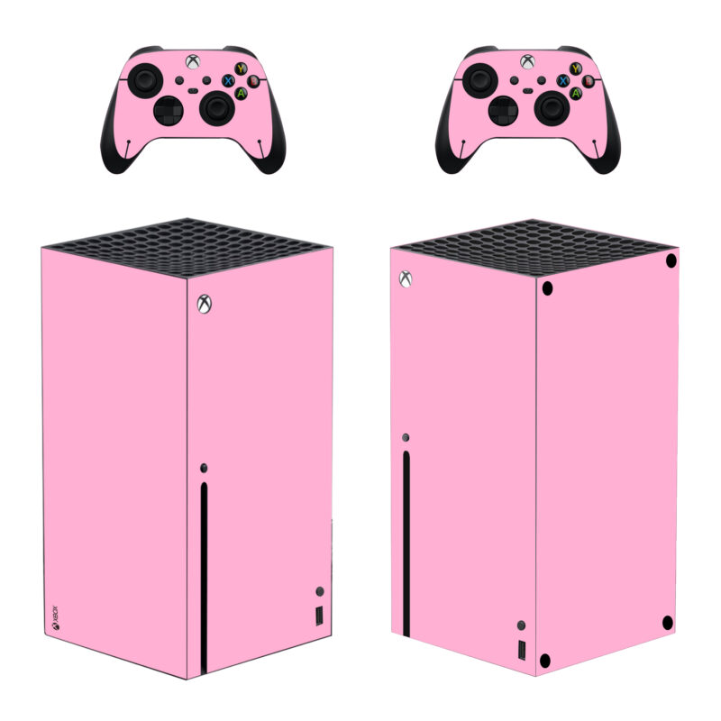 Pink Color Skin Sticker For Xbox Series X And Controllers