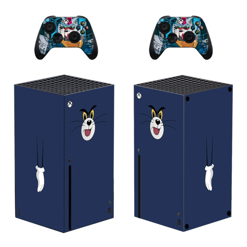 Cartoon Tom And Gundam Figure Skin Sticker For Xbox Series X And Controllers