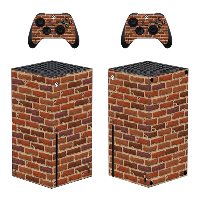 Brick Texture Dark Red Masonry Concrete Skin Sticker For Xbox Series X And Controllers