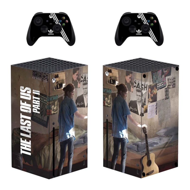 The Last Of Us Part 2 Ellie Guitar Fanart And Adidas Skin Sticker For Xbox Series X And Controllers