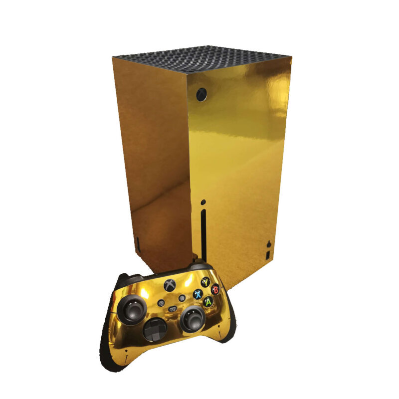 Electroplated Gold Texture Skin Sticker For Xbox Series X And Controllers